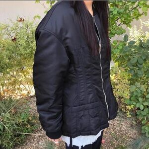 CDC Women's Quilted Black Bomber Jacket